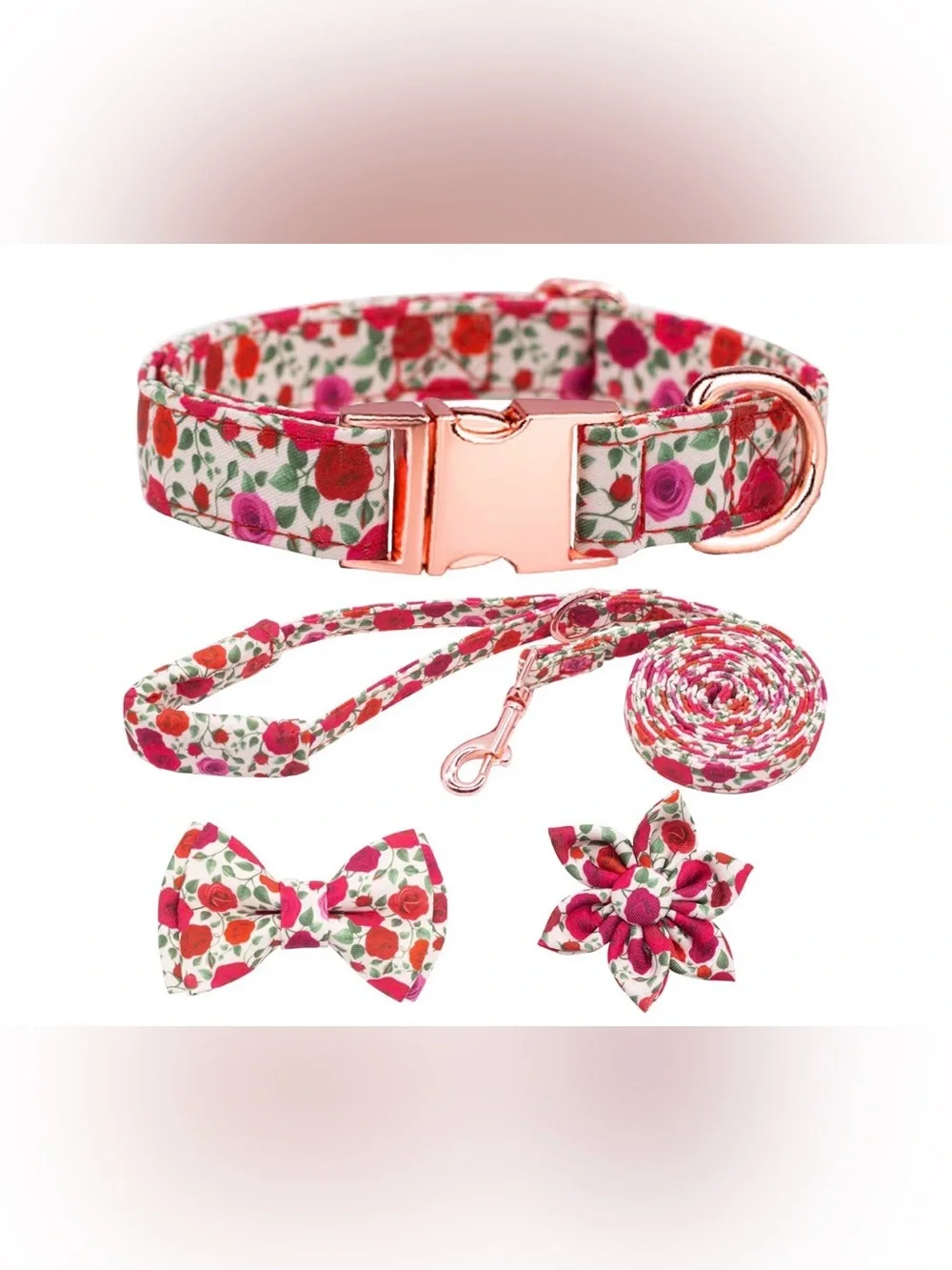 Dog Collar and Leash Set Girls Adjustable Puppy Collars